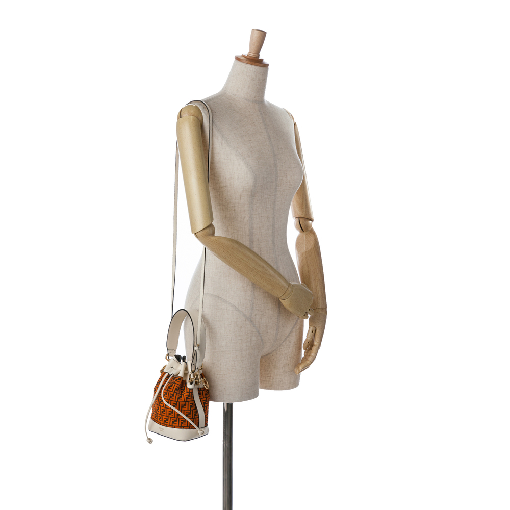 Pre-Loved Fendi Mini Zucca Suede F is Fendi Mon Tresor Bucket - Picture 8 of 9